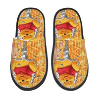 Custom Winnie Pooh Bear Manga House Slippers Women Cozy Memory Foam Slip On Hotel Slipper Shoes