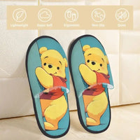 Custom Winnie Pooh Bear Manga House Slippers Women Cozy Memory Foam Slip On Hotel Slipper Shoes