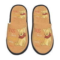 Custom Winnie Pooh Bear Manga House Slippers Women Cozy Memory Foam Slip On Hotel Slipper Shoes