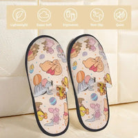 Custom Winnie Pooh Bear Manga House Slippers Women Cozy Memory Foam Slip On Hotel Slipper Shoes