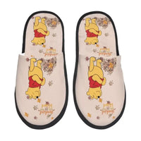 Custom Winnie Pooh Bear Manga House Slippers Women Cozy Memory Foam Slip On Hotel Slipper Shoes
