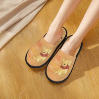 Custom Winnie Pooh Bear Manga House Slippers Women Cozy Memory Foam Slip On Hotel Slipper Shoes