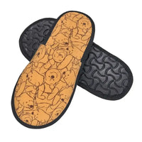 Custom Winnie Pooh Bear Manga House Slippers Women Cozy Memory Foam Slip On Hotel Slipper Shoes
