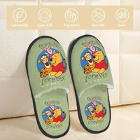 Custom Winnie Pooh Bear Manga House Slippers Women Cozy Memory Foam Slip On Hotel Slipper Shoes