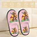 Custom Winnie Pooh Bear Manga House Slippers Women Cozy Memory Foam Slip On Hotel Slipper Shoes