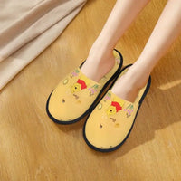 Custom Winnie Pooh Bear Manga House Slippers Women Cozy Memory Foam Slip On Hotel Slipper Shoes