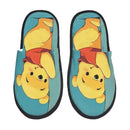 Custom Winnie Pooh Bear Manga House Slippers Women Cozy Memory Foam Slip On Hotel Slipper Shoes