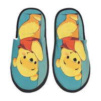Custom Winnie Pooh Bear Manga House Slippers Women Cozy Memory Foam Slip On Hotel Slipper Shoes