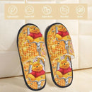 Custom Winnie Pooh Bear Manga House Slippers Women Cozy Memory Foam Slip On Hotel Slipper Shoes