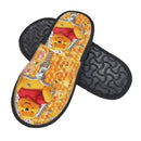 Custom Winnie Pooh Bear Manga House Slippers Women Cozy Memory Foam Slip On Hotel Slipper Shoes