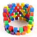 100 Cube Wood Small Building Block Children’s Educational Toys - 2cm Color 100 Tablets