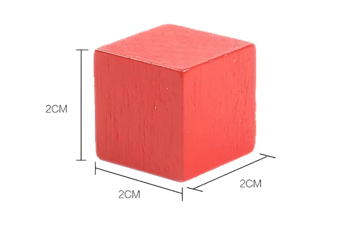 100 Cube Wood Small Building Block Children’s Educational Toys - 2cm Color 100 Tablets