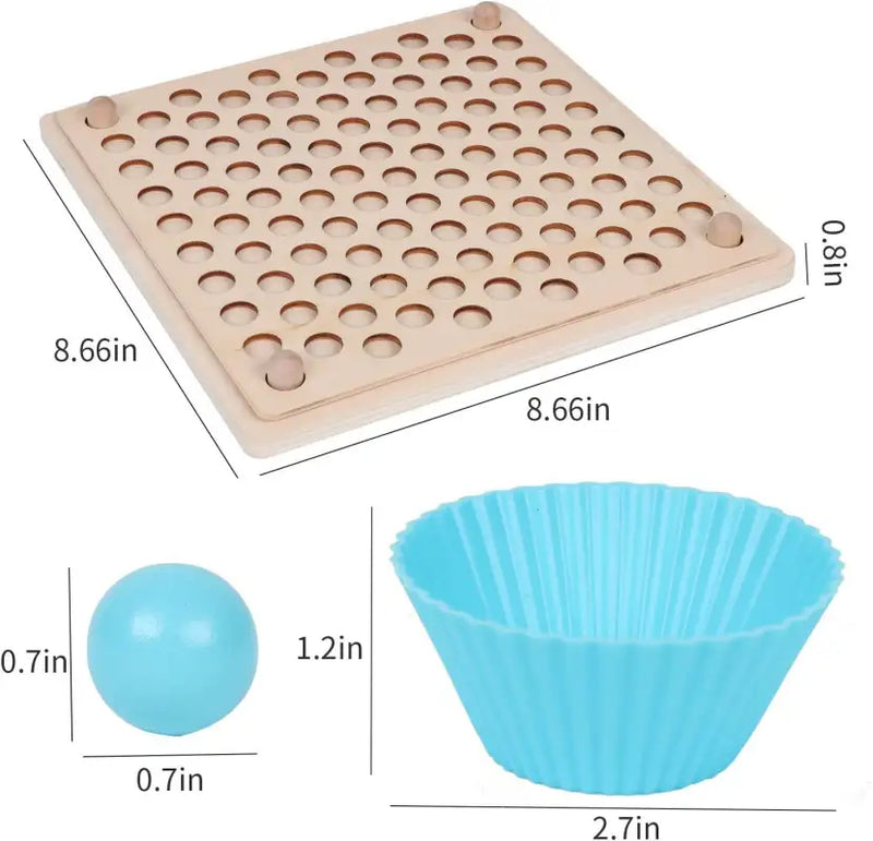 Wooden Peg Board Beads Game Montessori Color Pegs Brain Tickler