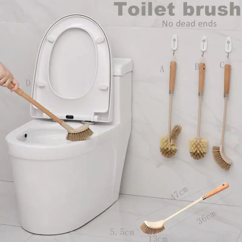 Wooden Toilet Brush Trio for Easy Cleaning Toilet