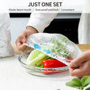 100 Pieces Plastic Wrap Extra Thick Disposable Plastic Wrap - Clear Retractable Plastic Wrap for Leftovers Fruits