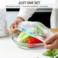 100 Pieces Plastic Wrap Extra Thick Disposable Plastic Wrap - Clear Retractable Plastic Wrap for Leftovers Fruits