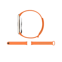 Orange adjustable watch band.