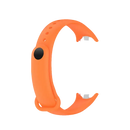 Orange silicone watch band.