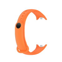 Orange silicone watch band.
