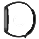 Black fitness tracker with band size information.
