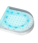 White container with blue arrows.