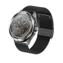 Black smart watch with mesh band.
