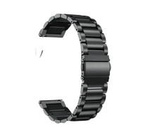 Black metal watch band.
