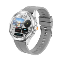 Gray smartwatch with a silver bezel.