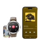 Smartwatch and smartphone displaying music controls.