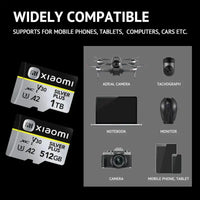 Xiaomi SD cards with compatibility examples.