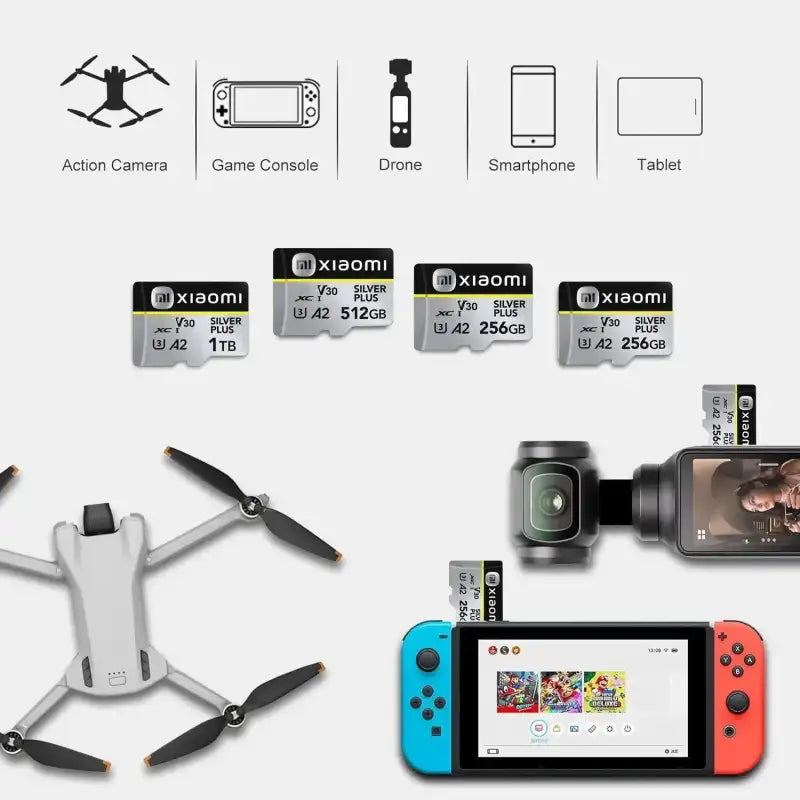 Electronic devices and memory cards.