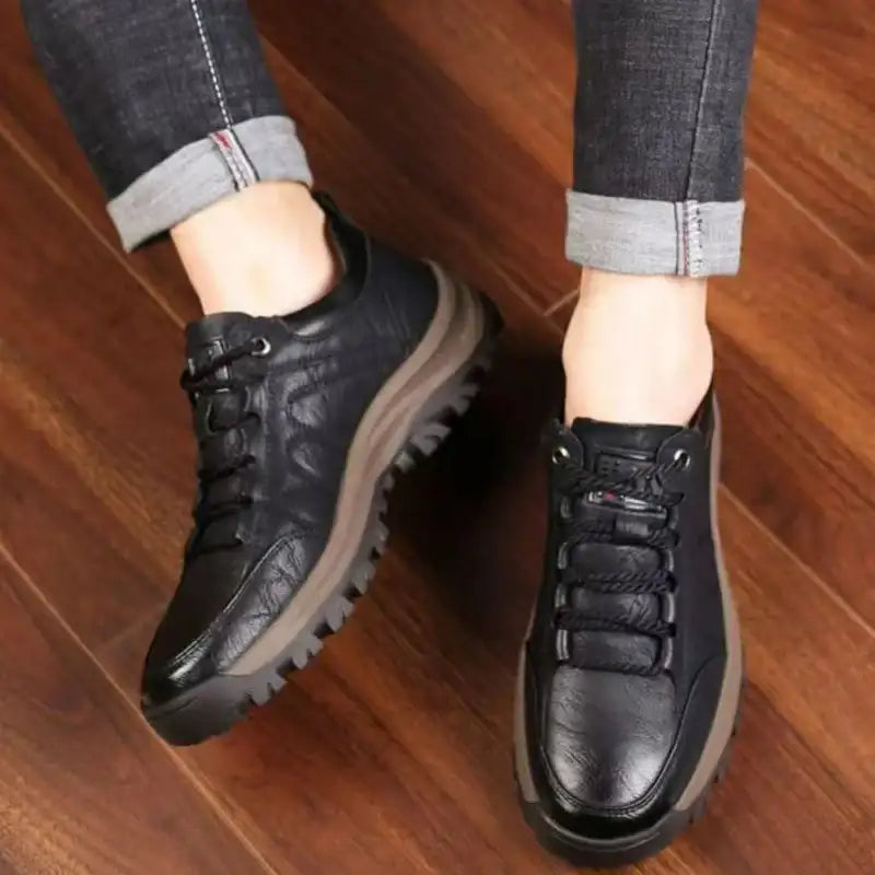 Comfy Leather Sneakers Lace-Up for Men