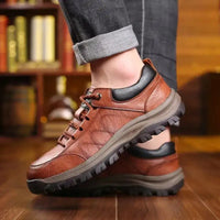 Men’s Sneakers Lace-up Leather Casual Shoes Outdoor Running Shoes Men Non Slip Low Top Walking Shoe Plus Size 48 Tênis