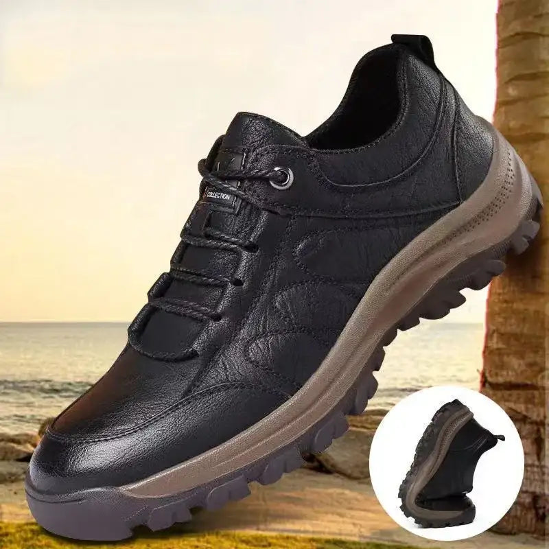 Comfy Leather Sneakers Lace-Up for Men