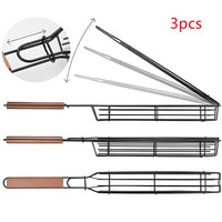 Stainless Steel BBQ Grill Mesh Tool Set - Burlywood 45cm 3pcs