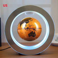 GlobeLite: Floating Magnetic World Map Lamp 🌍✨ - Yellow English
