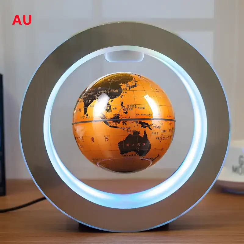 GlobeLite: Floating Magnetic World Map Lamp 🌍✨ - Yellow English AU