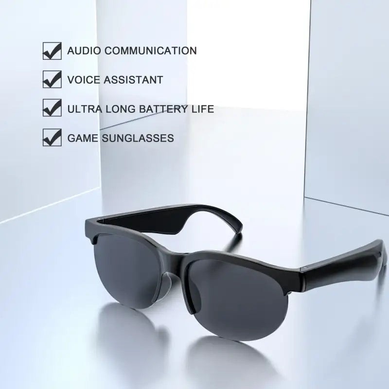 Your Eyes New Best Friend Black Wireless Sunglasses Bluetooth Connectivity Touch Controls