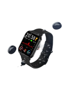 Black LIGE Q9 Pro smartwatch with body temp music features and waterproof temperature monitor
