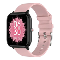 Pink smartwatch with black face from Your LIGE Q9 Pro, water-resistant body temp music monitor