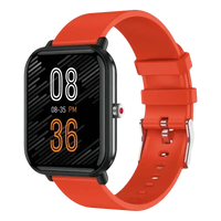 Trendy orange LIGE Q9 Pro smartwatch with black casing, body temp music, waterproof