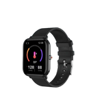 Black LIGE Q9 Pro smartwatch showing blood pressure and body temp music features