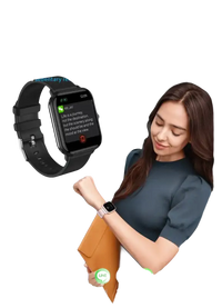 LIGE Q9 Pro Smartwatch showing app notifications with waterproof temperature monitor and body temp music features