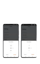 Temperature and humidity calibration interface on smartphones.