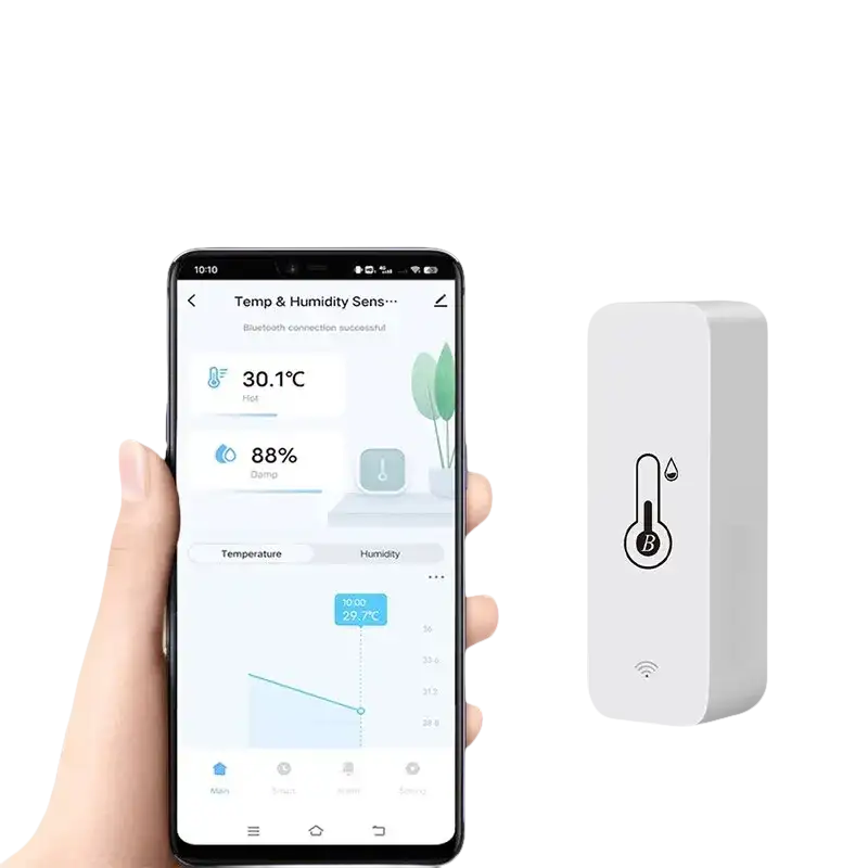 Temperature and humidity sensor with smartphone app.