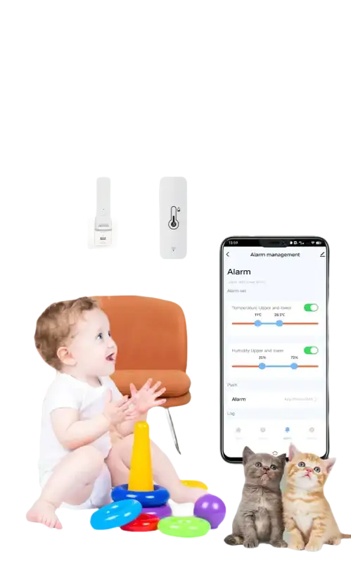Temperature and humidity alarm system.