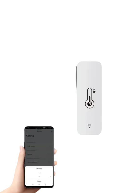 Temperature unit switch with smartphone app.