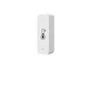White Bluetooth thermometer and hygrometer with product specifications.