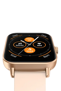 Gold-colored smartwatch with fitness tracking display.