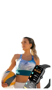 Smartwatch displaying workout data.